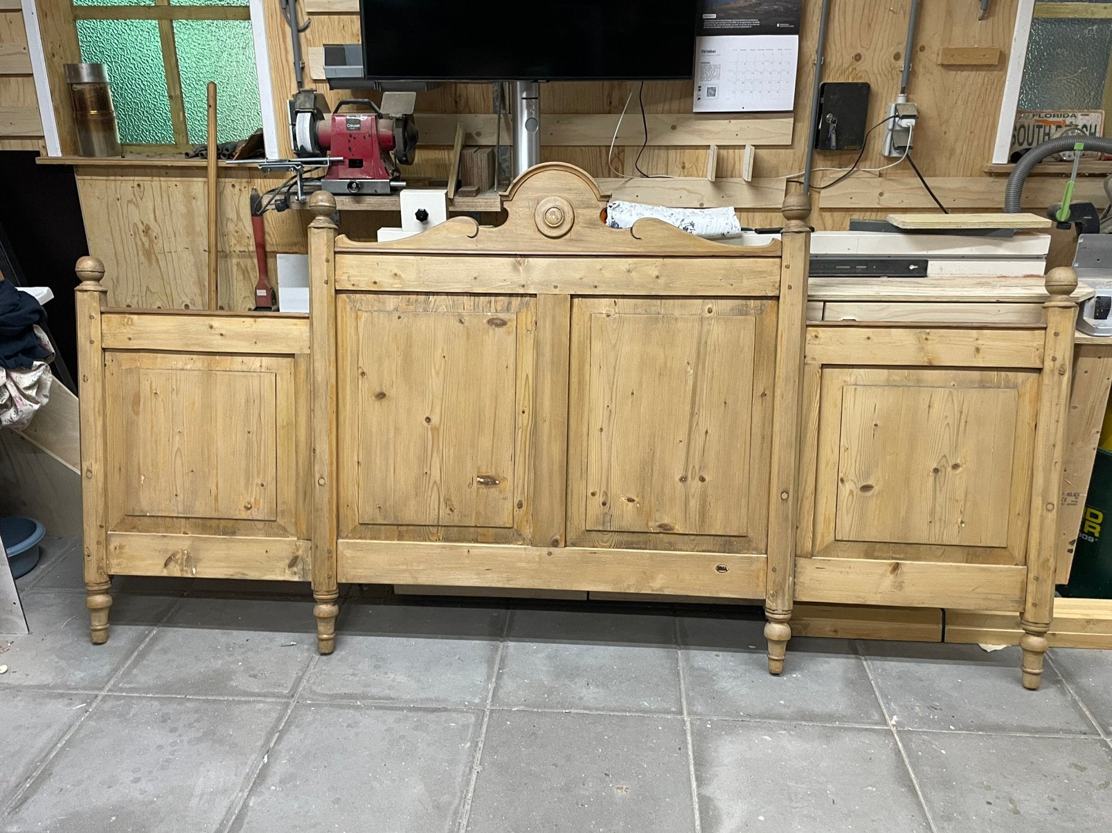 antiek Frans hoofdbord 259 x 134,5 cm, Ophalen of Verzenden