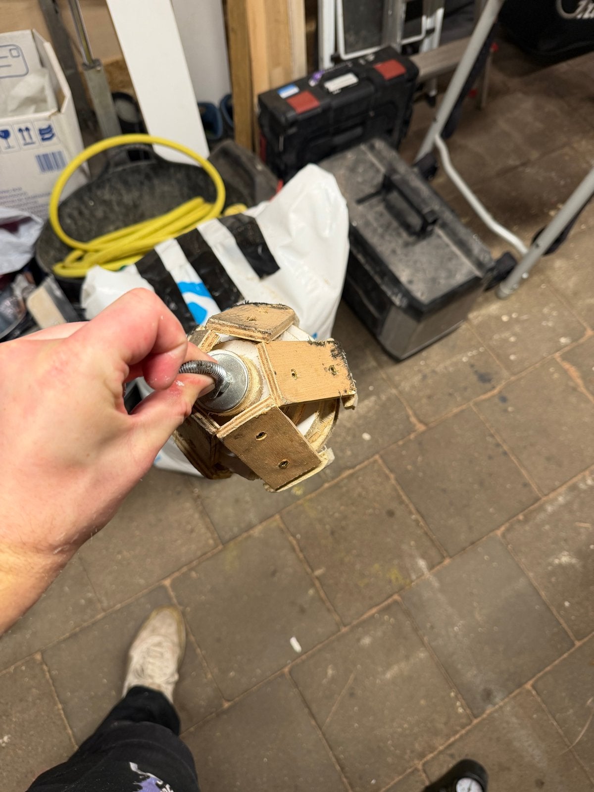 Handgemaakte houten trekkop voor flexibele kachel pijp 150mm, Doe-het-zelf en Verbouw, Overige Doe-het-zelf en Verbouw, Ophalen