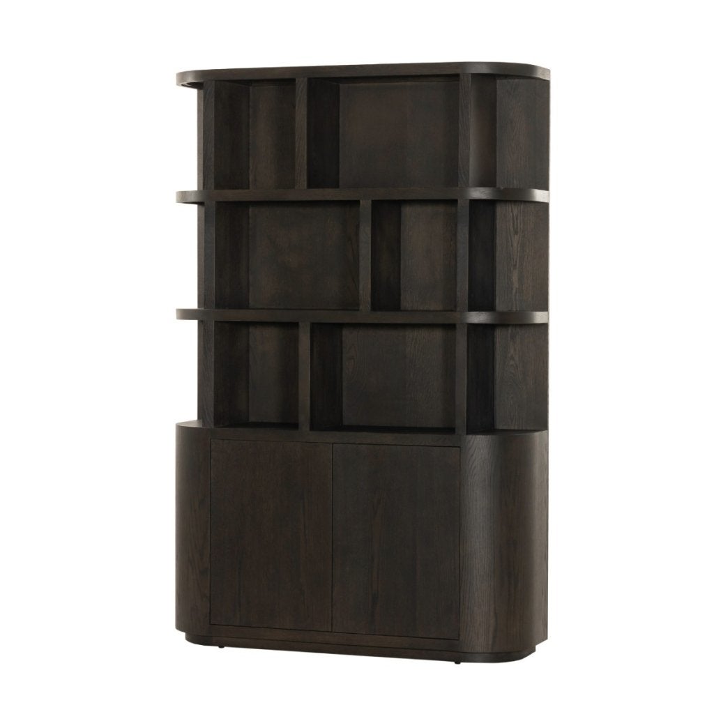 Boekenkast Novero Espresso 145cm van €1749 voor €799, Ophalen, Japandi, 100 tot 150 cm, 200 cm of meer