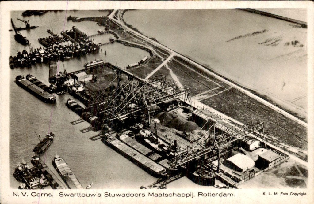 Rotterdam - Swarttouw Stuwadoors Maatschappij - Kad, Ophalen of Verzenden, 1920 tot 1940, Gelopen, Zuid-Holland