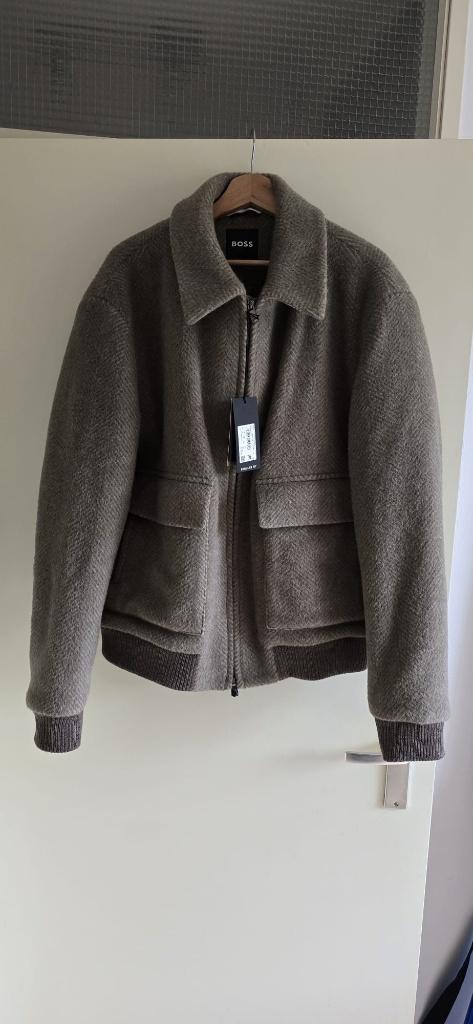 Hugo boss wollen winterjas, Ophalen, Bruin, Maat 48/50 (M), Nieuw