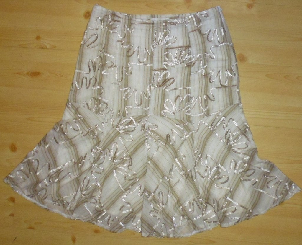 Sao paulo gevoerde rok maat 40 met rits opzij en opgestikte, Kleding | Dames, Maat 38/40 (M), Beige, Ophalen of Verzenden, Sao Paulo