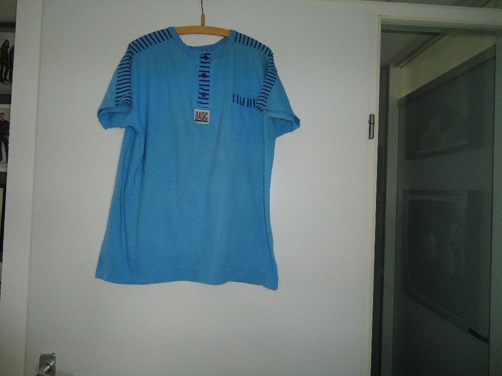 shirt polosluiting mt 52 lichtblauw, Ophalen of Verzenden, Zo goed als nieuw, Maat 52/54 (L), Blauw