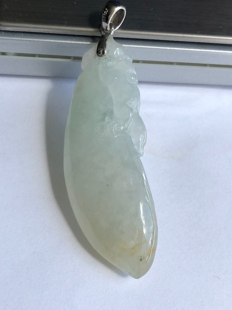 100% Natuurlijk jade jadeiet hanger( FEI CUI), Ophalen of Verzenden, Nieuw, Zilver, Overige materialen