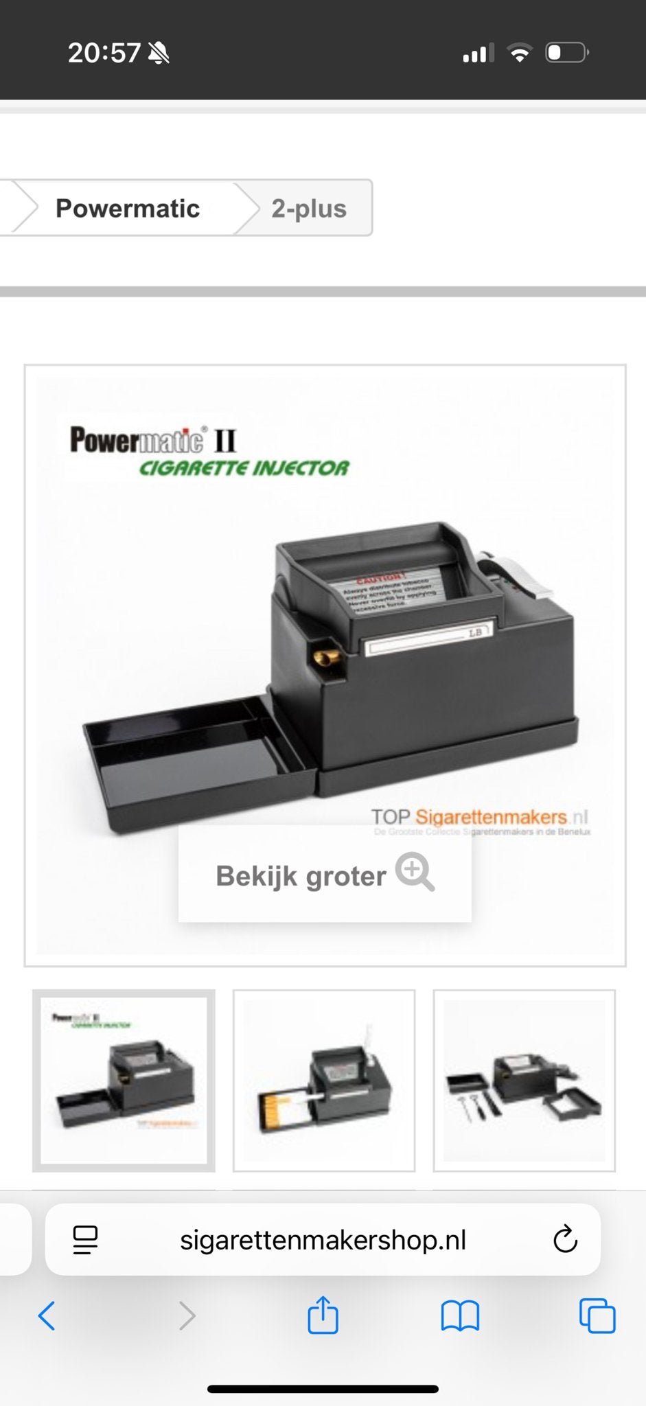 Powermatic 2-plus sigaretten injector sigarettenmaker, Verzamelen, Ophalen of Verzenden, Gebruikt, Overige typen