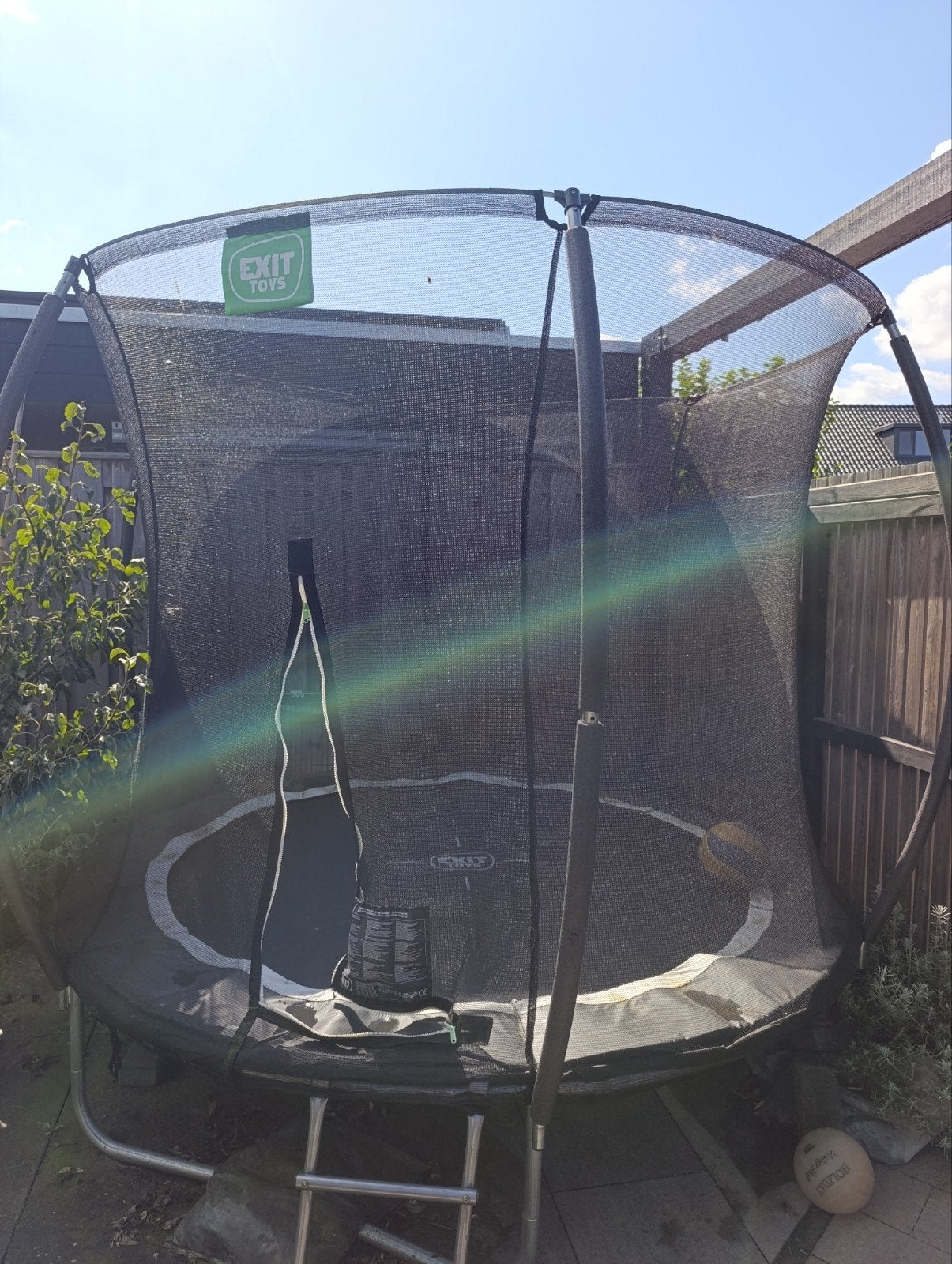 Exit Toys Trampoline Zwart met Net - 244cm, Ophalen, Zo goed als nieuw