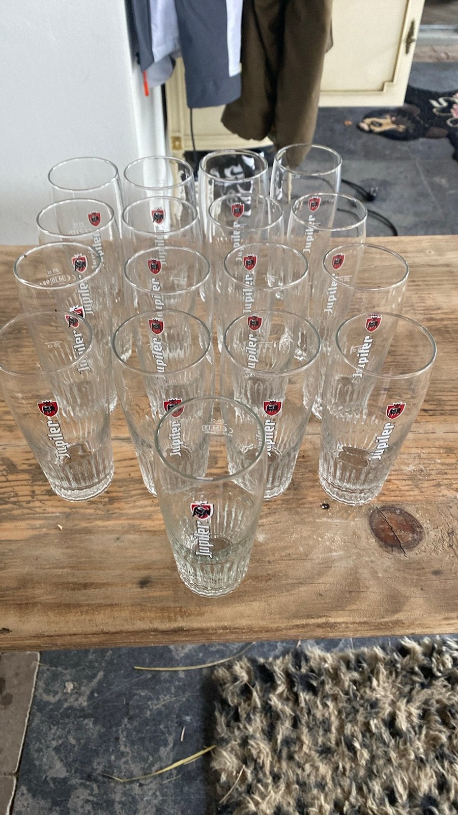 Jupiler Ribbel Bierglazen 25cl - 35 stuks, Ophalen, Overige merken, Glas, Overige typen