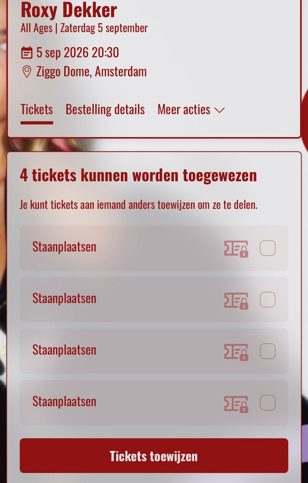 Roxy Dekker Ziggo Dome 5 sept, Twee personen, September
