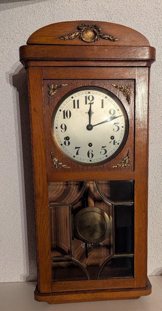 Vintage Vedette wandklok  met mooi Westminster slagwerk, Antiek en Kunst, Ophalen