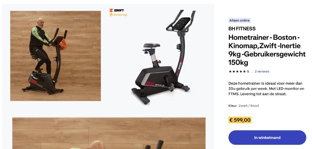 Hometrainer Boston, Ophalen, Zo goed als nieuw, Metaal, Hometrainer