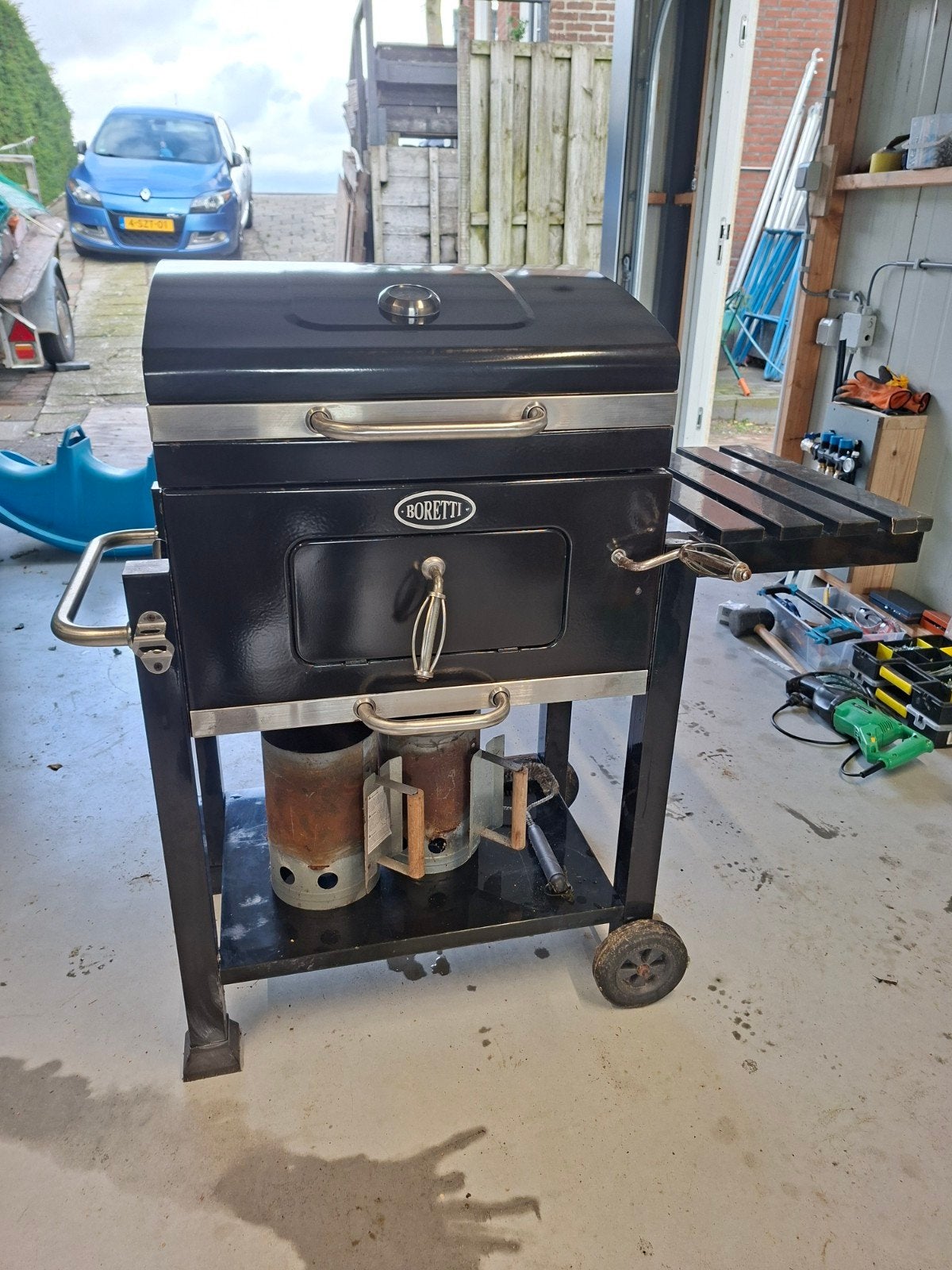 Boretti houtskool BBQ met aanmaakbranders en borstel, Ophalen, Gebruikt, Boretti