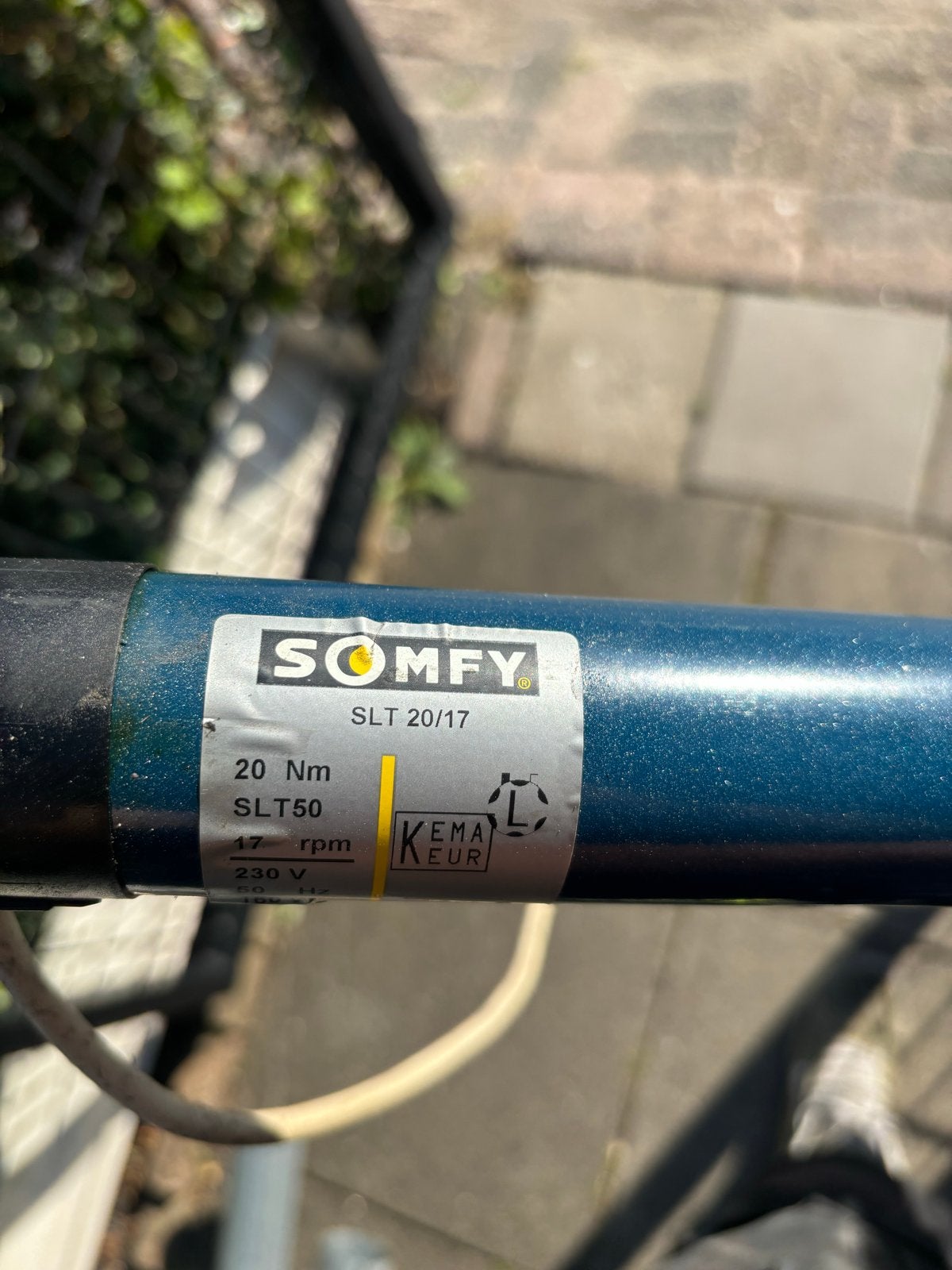 Somfy SLT 20/17 Rolluikmotor - 20 Nm, 17 rpm, Doe-het-zelf en Verbouw, Rolluiken, Gebruikt, Overige kleuren, Ophalen of Verzenden