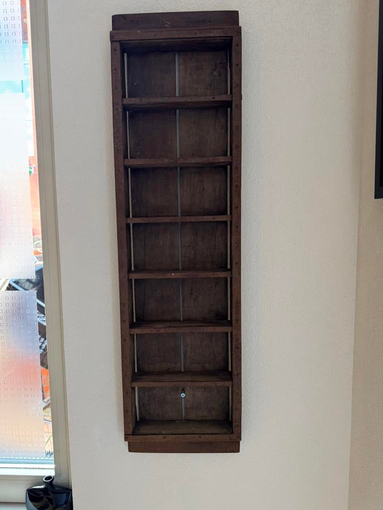 Zwaar hout/metaal “ steenvorm”, Ophalen of Verzenden, Gebruikt
