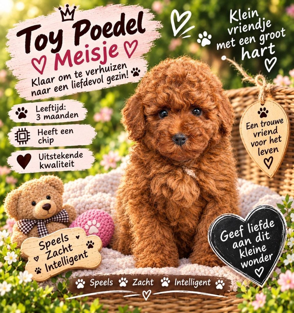 Prachtige Toy Poedel Teefjes (5,5 Maand), Poedel, Particulier, 15 weken tot 1 jaar, Buitenland