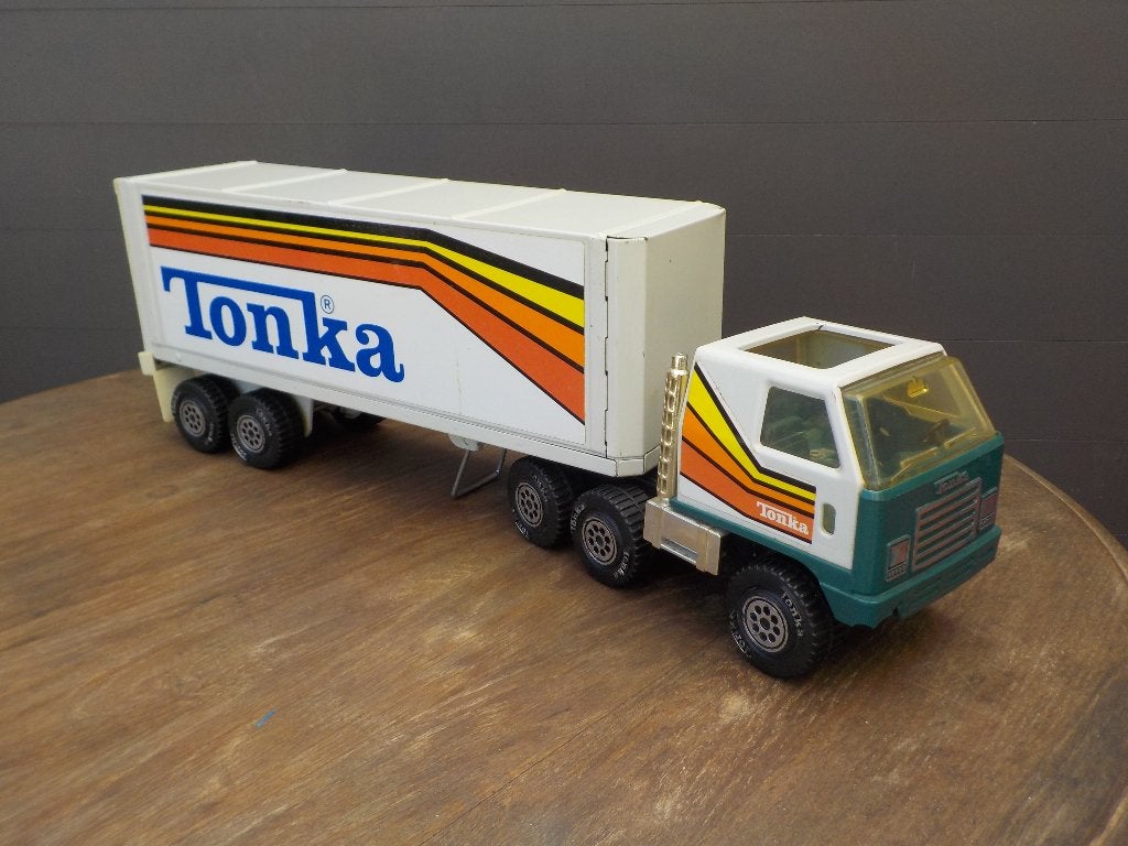 Tonka 1978 Semi Truck + Trailer (ongeveer 55cm), Ophalen of Verzenden, Gebruikt, Bus of Vrachtwagen
