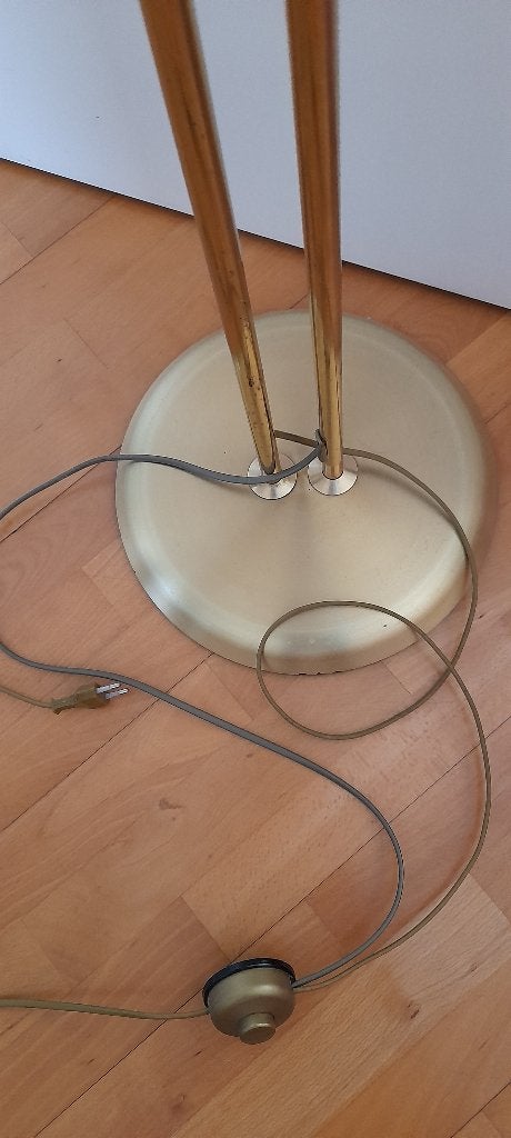 Messing vloerlamp, Ophalen, Gebruikt, Klassiek, functioneel, Glas
