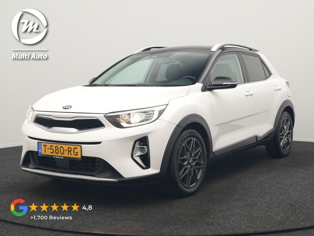 Kia Stonic 1.0 T-GDi Black Edition 99pk Handgeschakeld | Tre, Auto's, Kia, Voorwielaandrijving, Gebruikt, Zwart, Leder en Stof