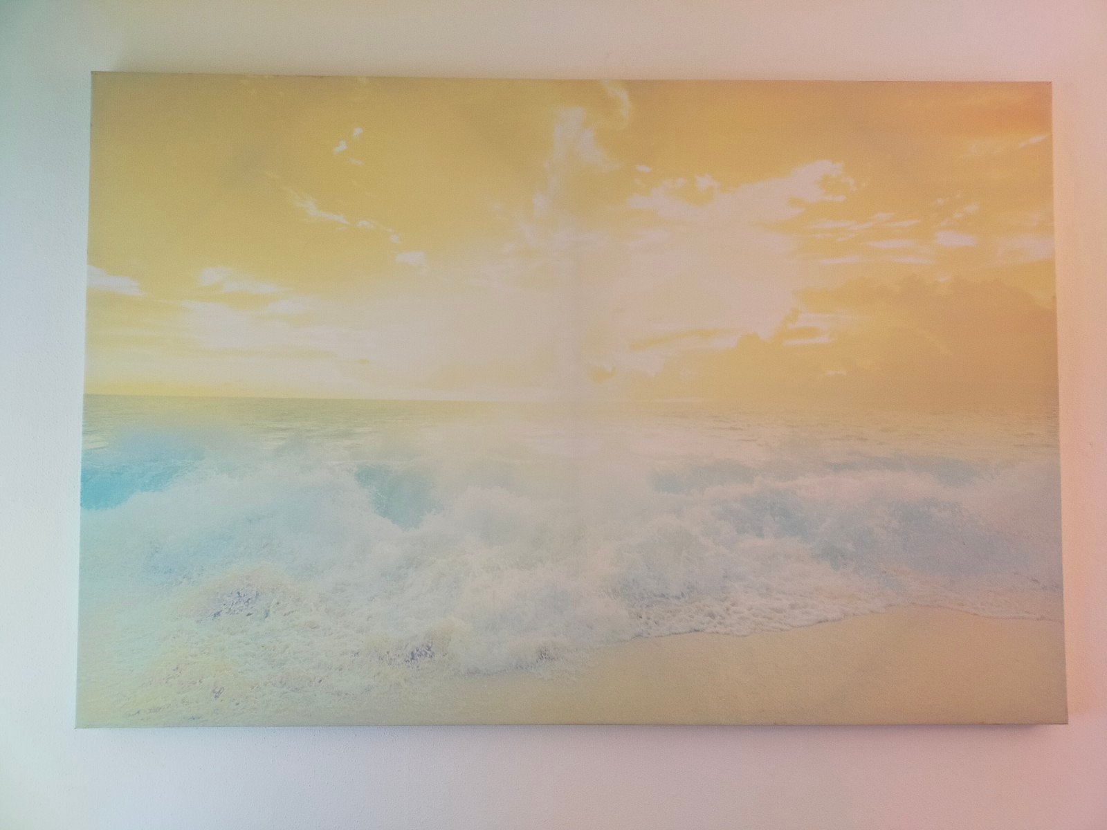 Canvas zon en zee, 150*100, Ophalen