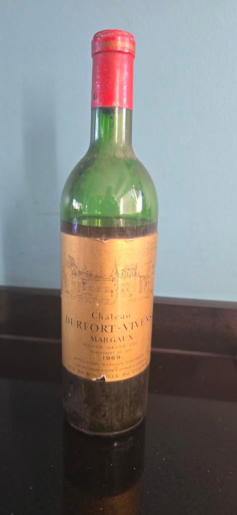 Château Durfort-Vivens Margaux 1969 - Rode Wijn, Verzamelen, Wijnen, Ophalen of Verzenden, Frankrijk, Rode wijn