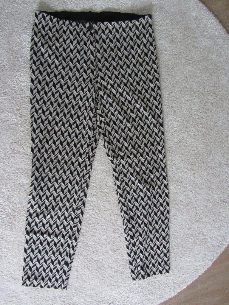 Cambio Ros broek 40, beige/bruin/zwart print, elastiek boord, Maat 38/40 (M), Cambio, Meerkleurig, Ophalen of Verzenden