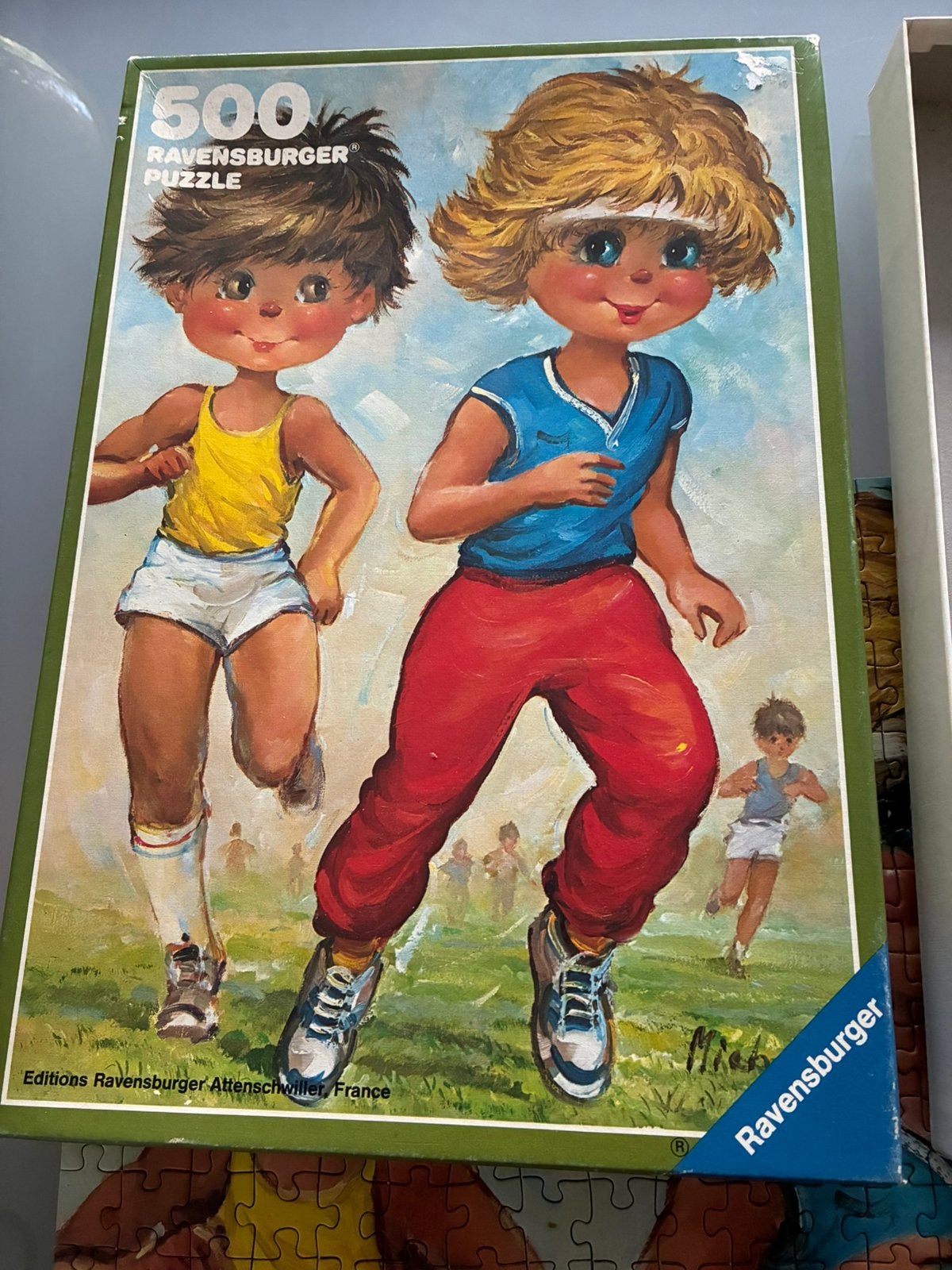 Vintage puzzel ravensburger MichelT, Ophalen of Verzenden, Minder dan 500 stukjes, Gebruikt, Legpuzzel
