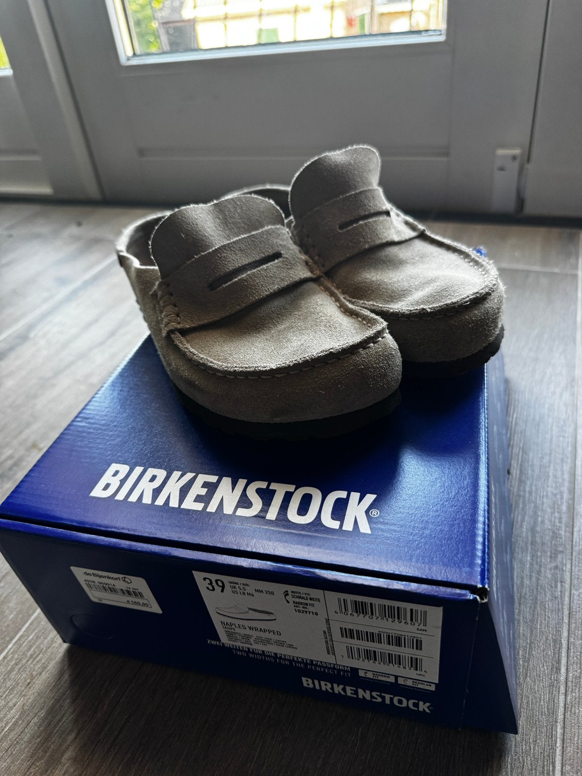Birkenstock Naples Taupe Suède |Maat 39 | Narrow Fit |, Verzenden, Zo goed als nieuw, Overige kleuren