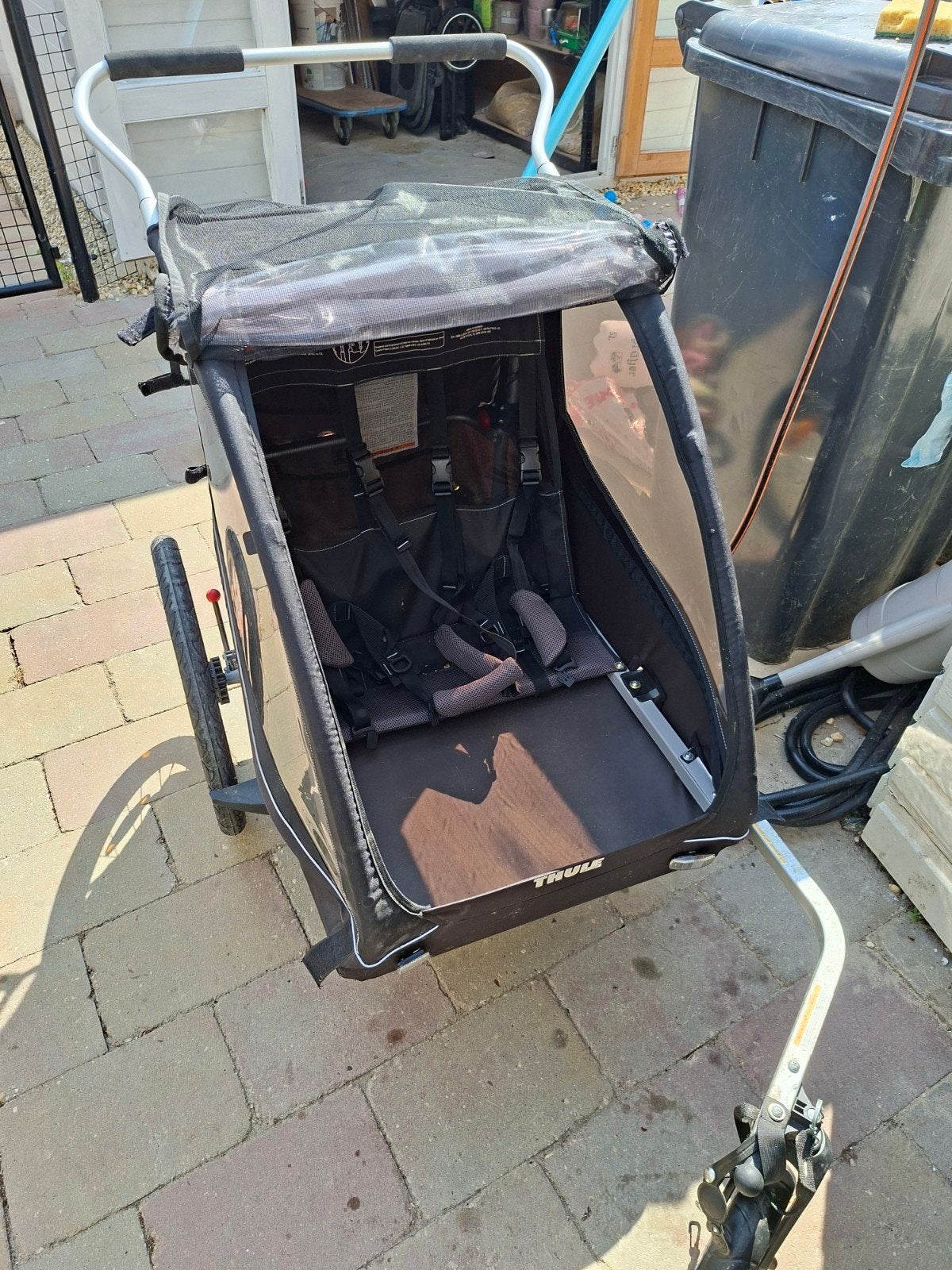 Thule Coaster XT fietskar - Kinderkar met wandelset, Ophalen, Gebruikt, Opvouwbaar, 40 tot 60 kg
