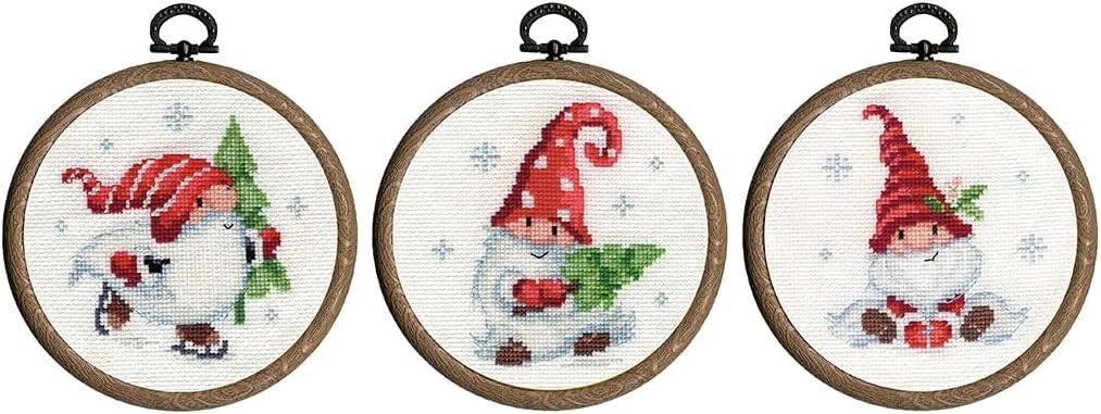 Borduurpakket 3 kerstkabouters in de sneeuw pn0187976, Geen, Geen, Nieuw, Ophalen of Verzenden