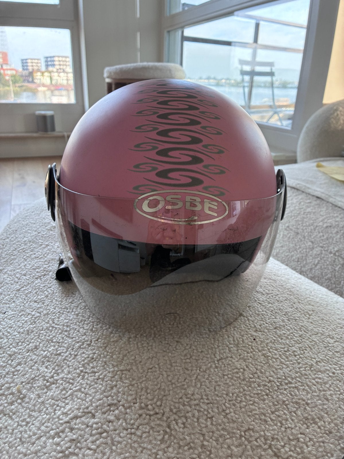 Roze OSBE helm - Maat M - Goede staat, M, Jethelm, Dames, Tweedehands