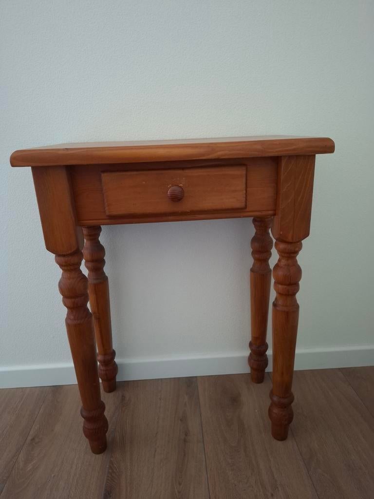 Massief grenenhouten sidetable, Huis en Inrichting, Tafels | Bijzettafels, Ophalen, Gebruikt, Klassiek, Landelijk, Rechthoekig