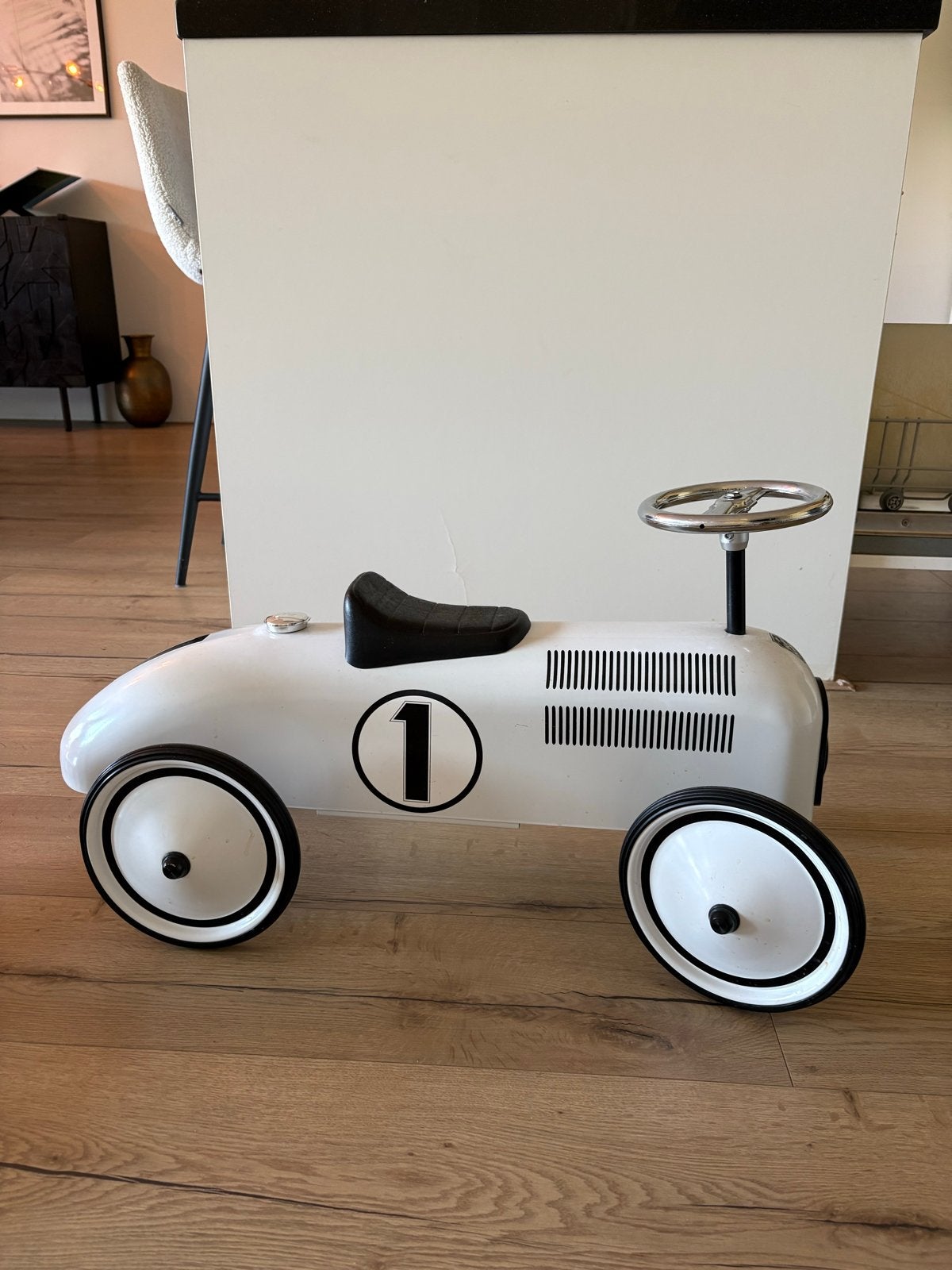Retro Roller loopauto wit, Ophalen, Zo goed als nieuw, Loopvoertuig