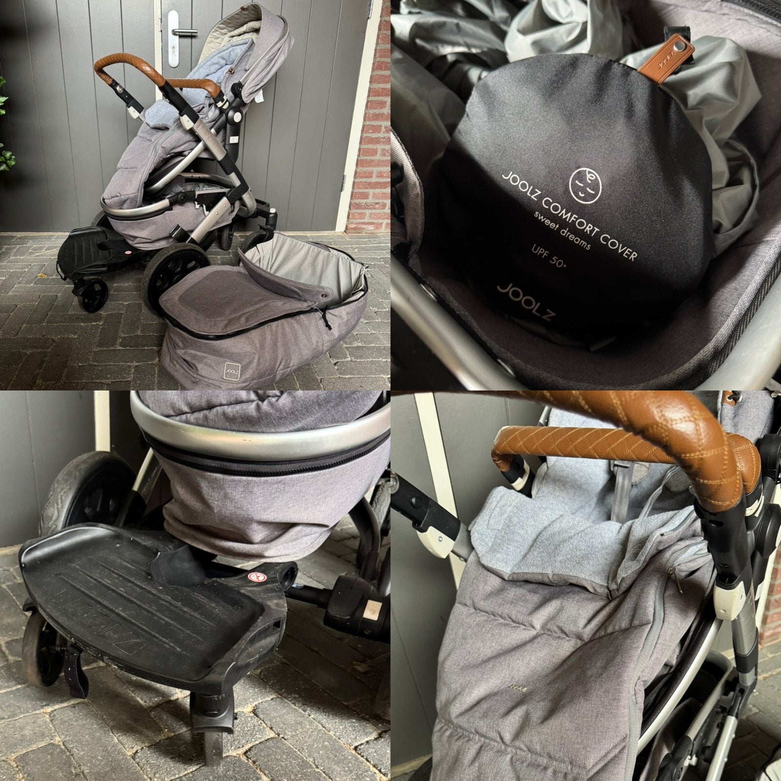 Joolz Geo² Kinderwagen 2-in-1 Radiant Grey + accessoires, Zo goed als nieuw, Combiwagen, Verstelbare duwstang, Ophalen