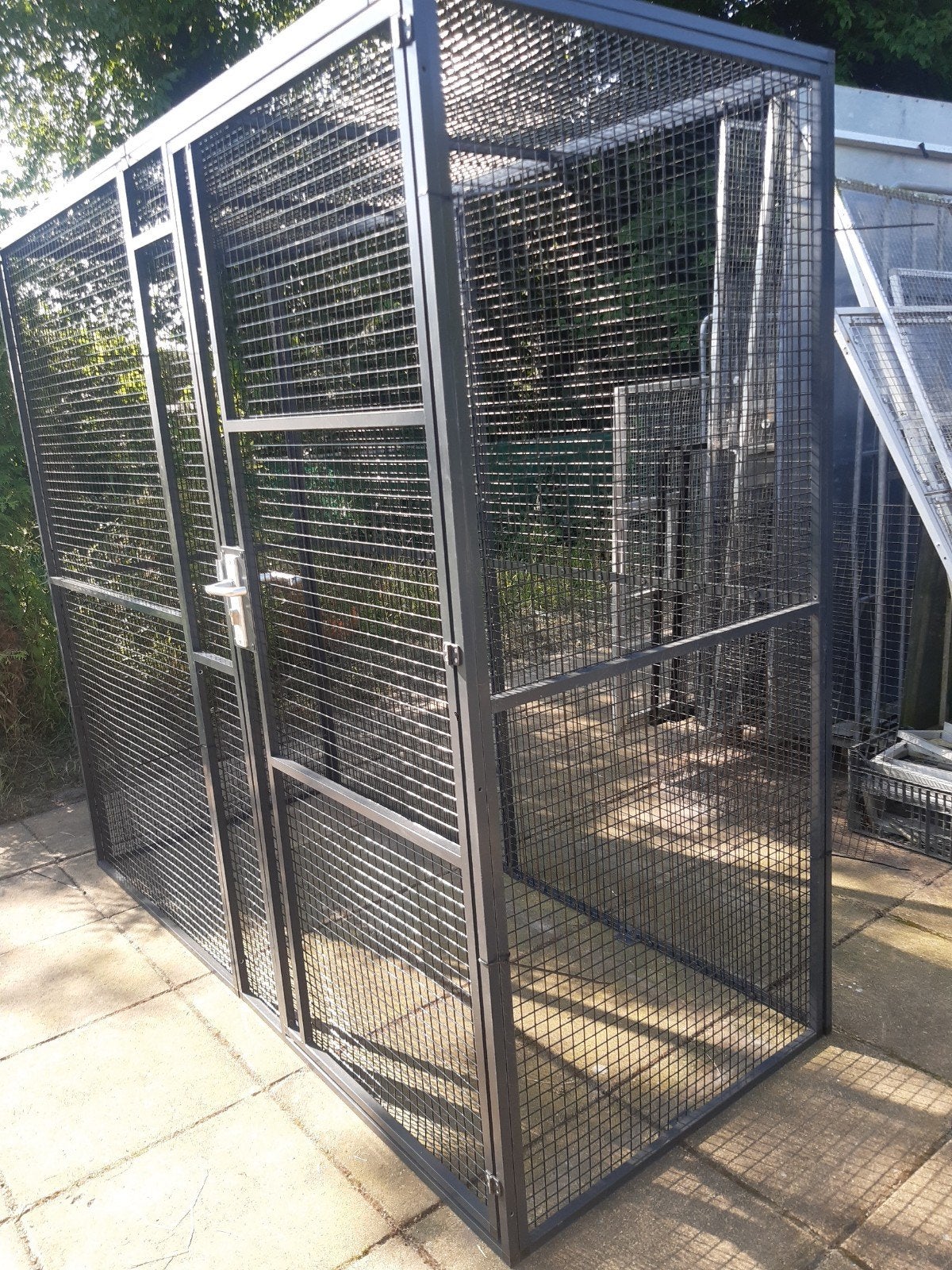 Aluminium antraciet voliere met zwarte gaas, Ophalen, Zo goed als nieuw, Aluminium, Volière