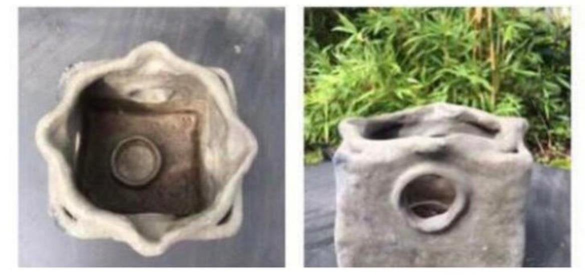 Betonnen bloempot kaarsenhouder Uniek Design, Tuin en Terras, Bloempotten, Ophalen, Vierkant, Zo goed als nieuw, Balkon
