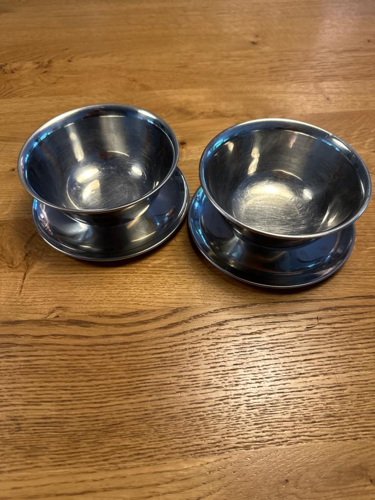 RVS Soepkommen - Set van 2, Huis en Inrichting, Keuken | Servies, Overige materialen, Gebruikt, Ophalen of Verzenden, Kom(men)