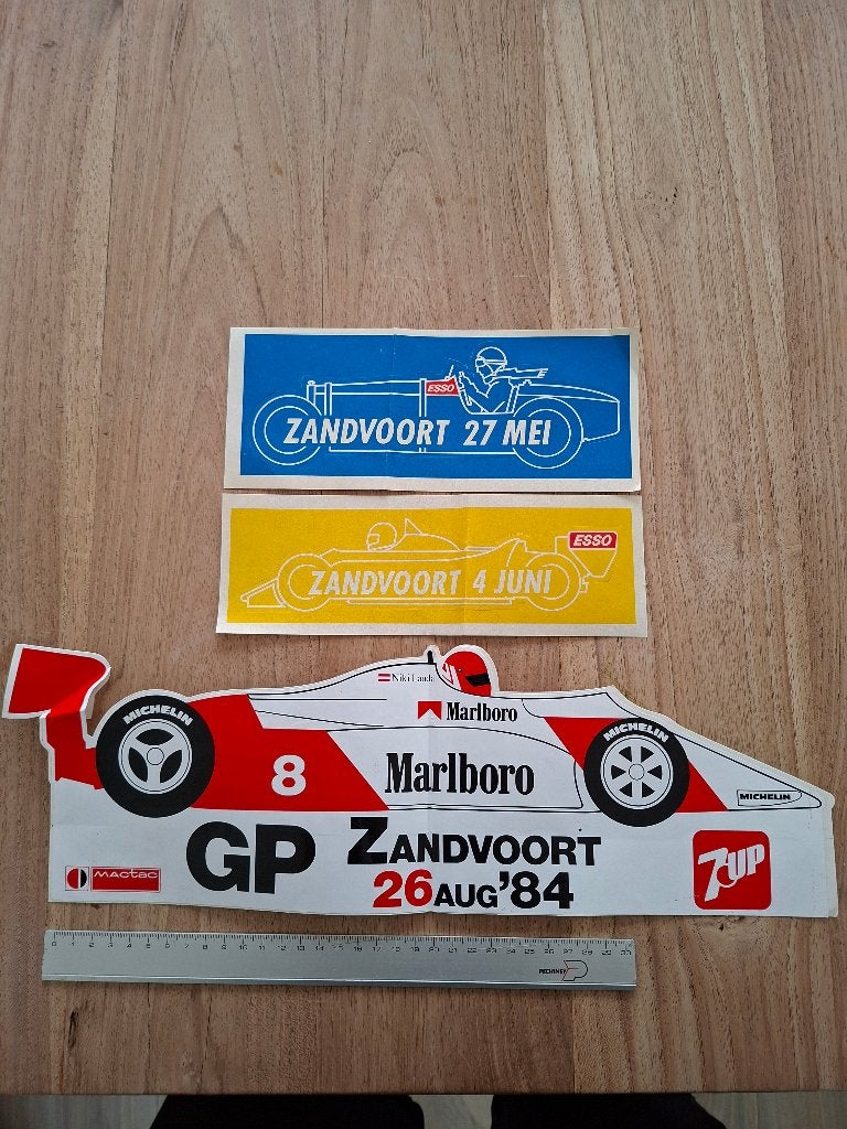 3 oude stickers GP Zandvoort, Ophalen of Verzenden, Zo goed als nieuw, Auto of Motor