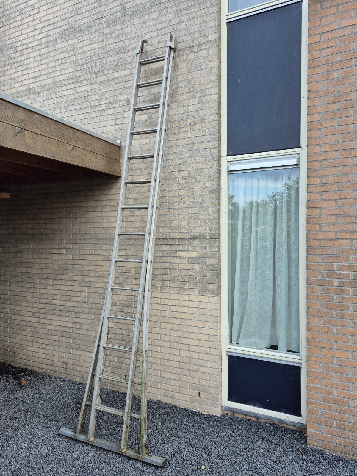 alumiumtrap   2 x 14, Doe-het-zelf en Verbouw, Ophalen, Gebruikt, Opvouwbaar of Inschuifbaar, 4 meter of meer