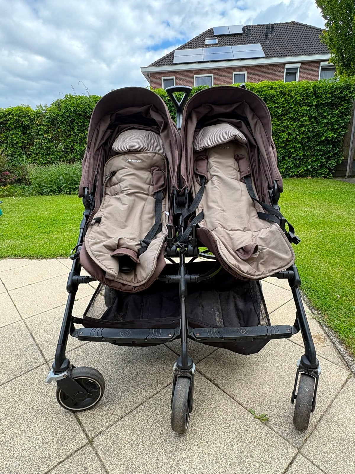 Maxi-Cosi Dana For2 Duowagen - Bruin/Beige, Kinderwagen, Gebruikt, Duowagen, Ophalen of Verzenden