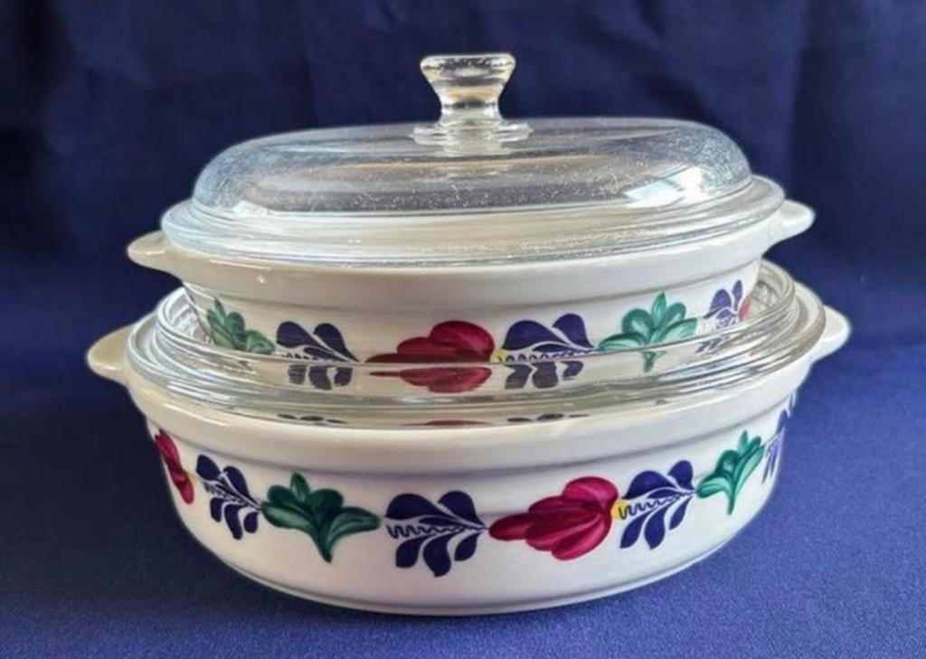 Boerenbont set parafour schalen, Gebruikt, Ophalen of Verzenden, Schaal of Schalen, Aardewerk