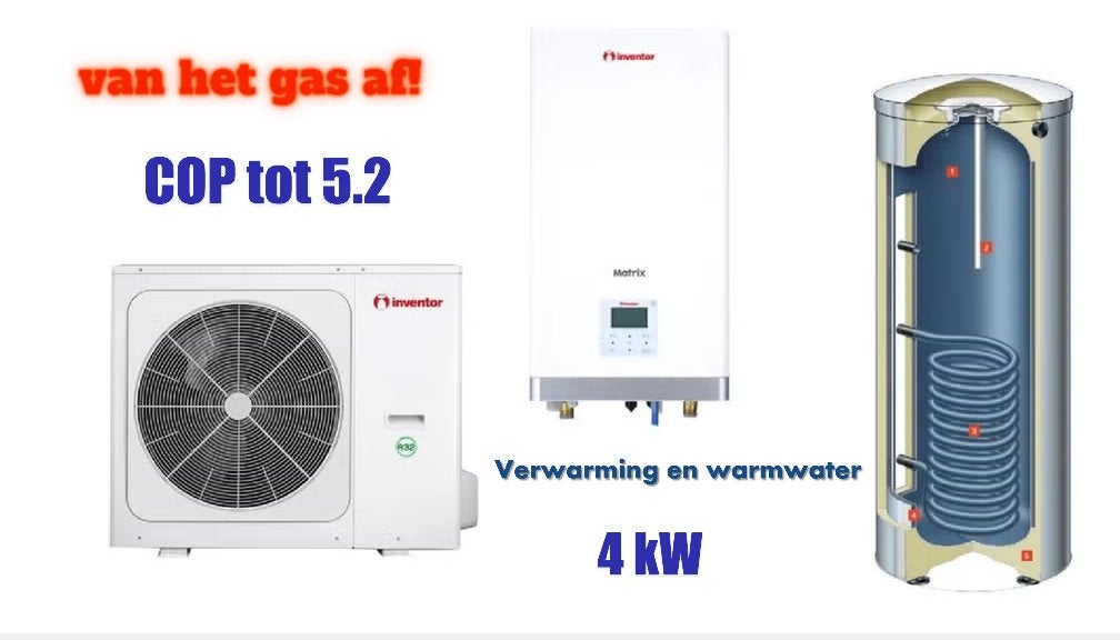 Gas duur? Complete set warmtepomp met 300l boiler, Doe-het-zelf en Verbouw, Ophalen, Hoog rendement (Hr), Overige typen, Nieuw