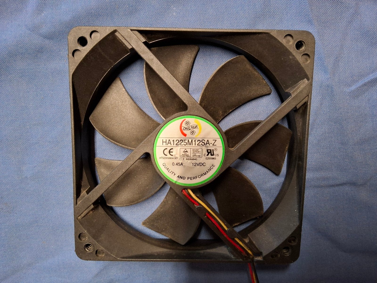 HA1225M12SA-Z 12VDC 0.45A Computer Ventilator, Ophalen of Verzenden, Gebruikt, Luchtkoeling