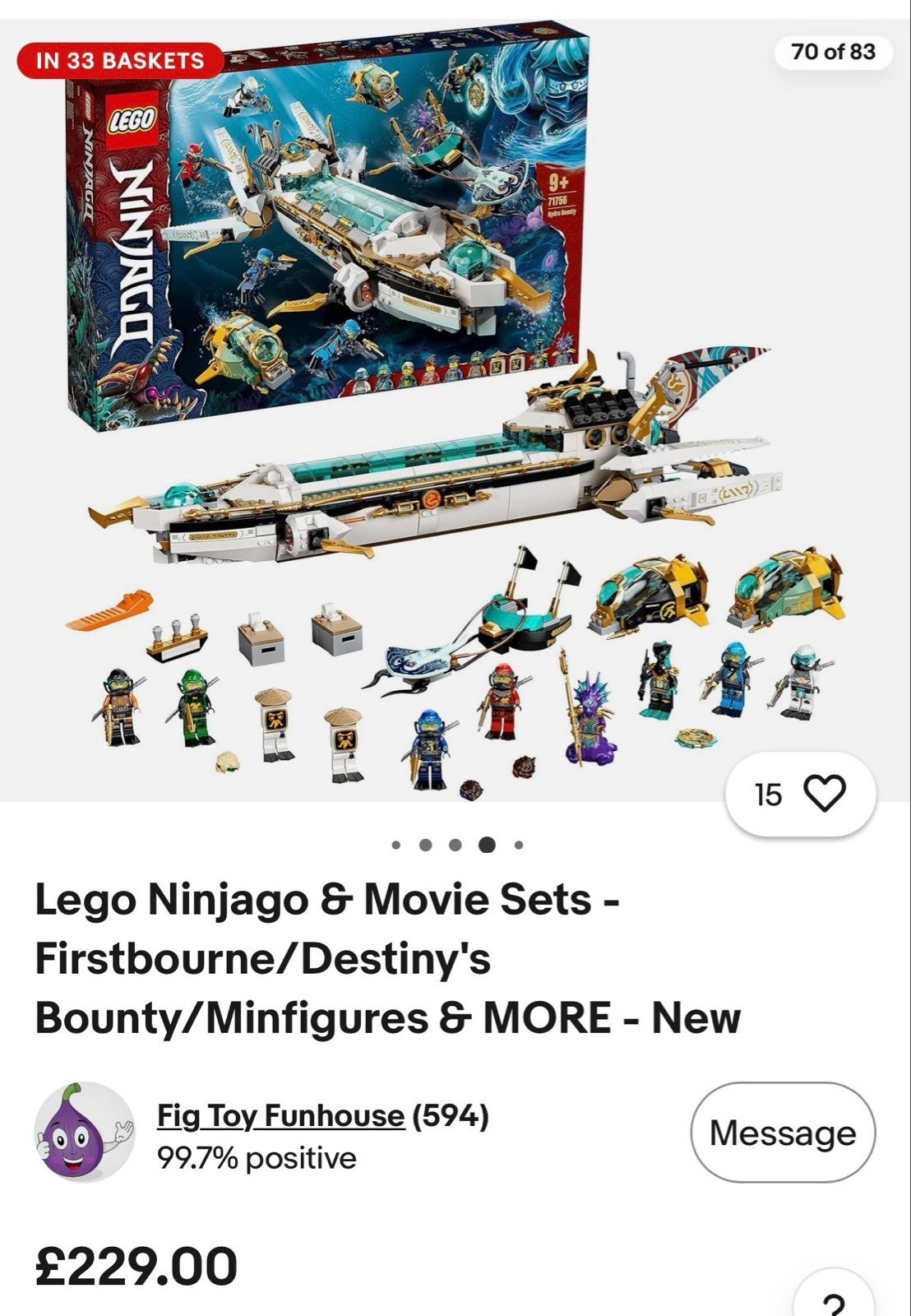 Lego Ninjago Destiny's Bounty 71756 - GEEN DOOS, ., Lego, Nieuw, Ophalen of Verzenden