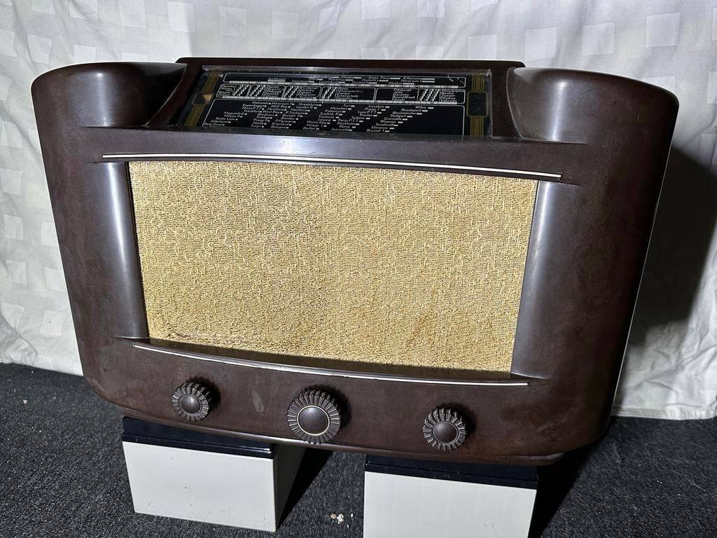 Philips 650a Buizen Radio uit 1938 - kast in Goede Staat, Ophalen, Niet werkend, Radio