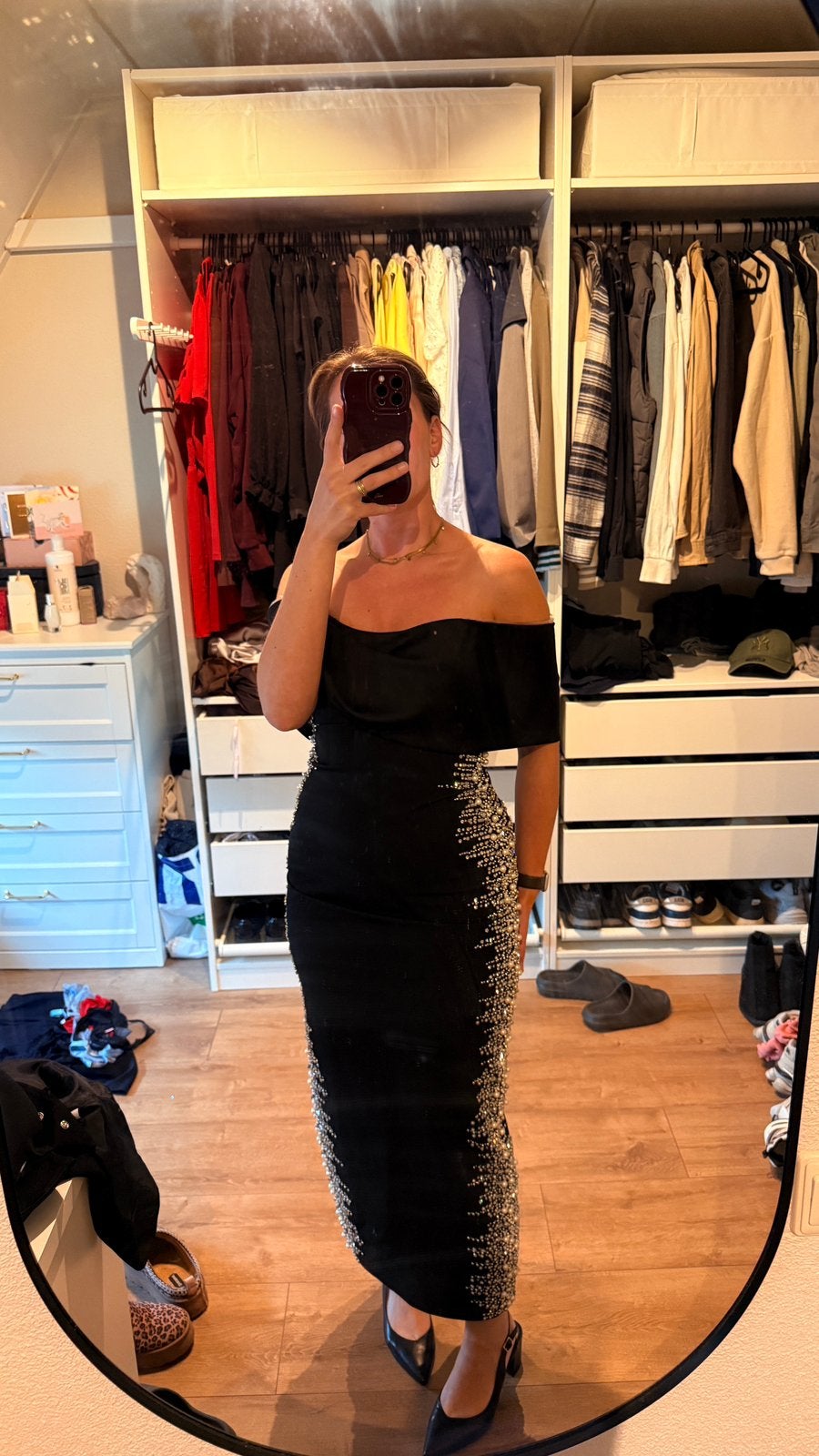 Jurk voor gala/bruiloft/diploma-uitreiking/black-tie, Maat 38/40 (M), Galajurk, Zwart, Nieuw