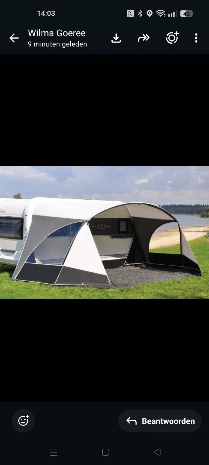 Complete Unico Verona caravan luifel, Ophalen