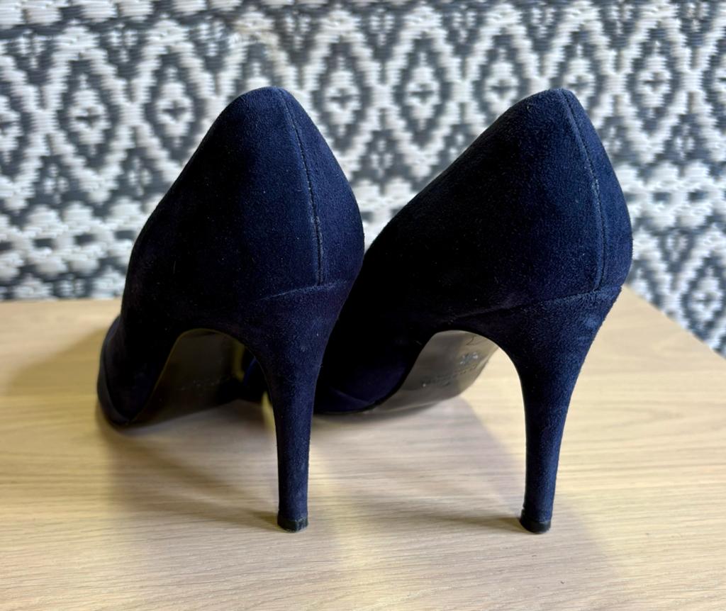 Blauw suede pumps mt 6, Ophalen of Verzenden, Zo goed als nieuw, Blauw