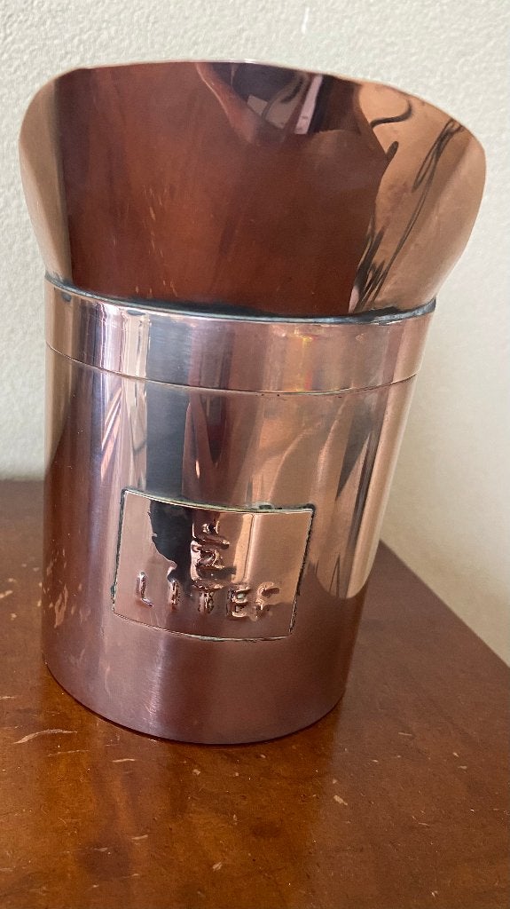 Antieke maatbeker van 1/2 liter van rood koper, Ophalen of Verzenden, Koper