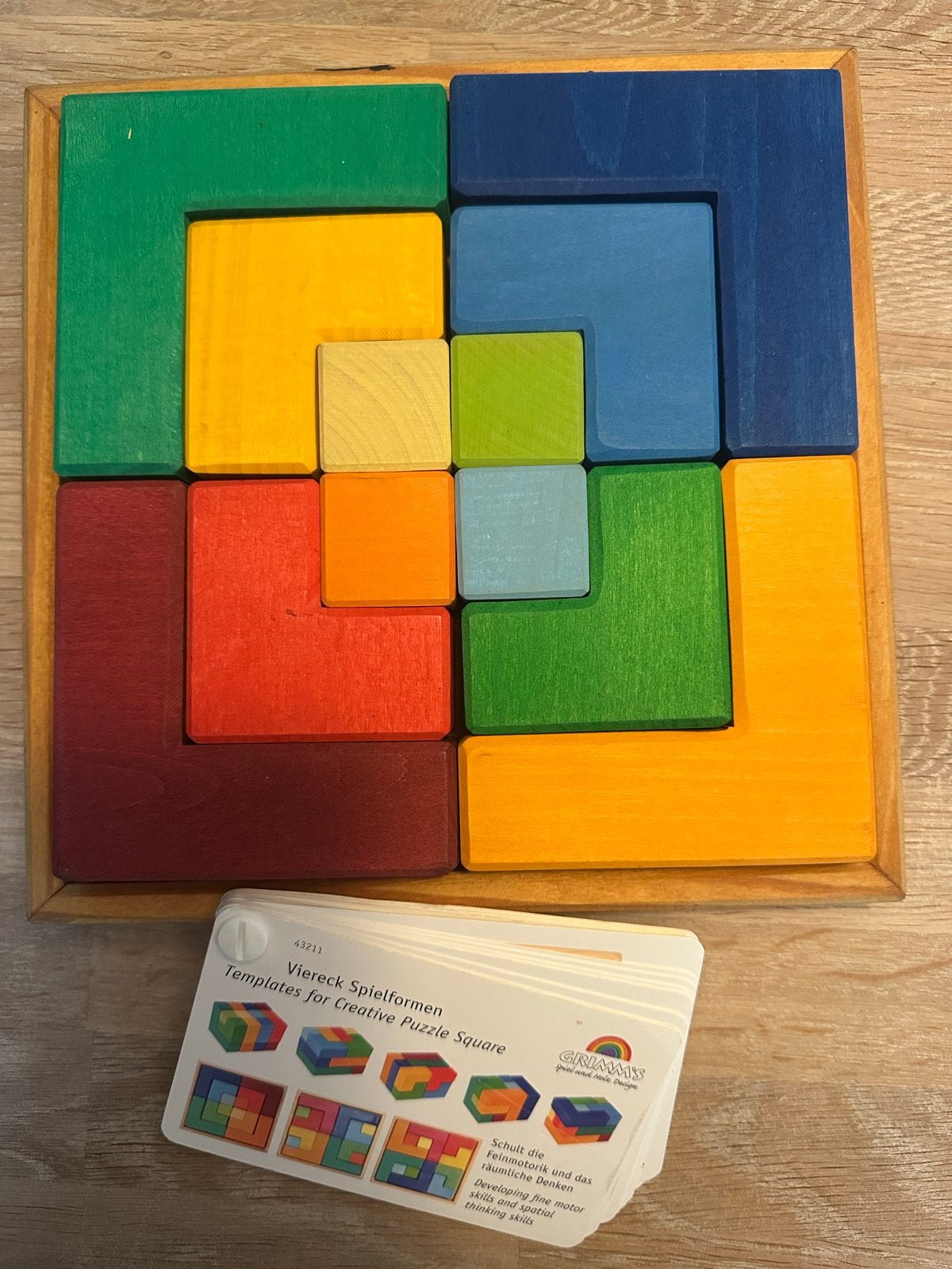 Grimm’s Houten Vierkant Puzzel Speelgoed blokkenpuzzel, Ophalen of Verzenden, Zo goed als nieuw, Overige typen