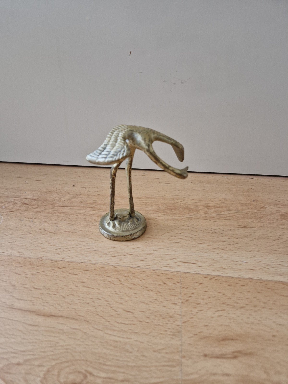 messing kraanvogel brass beeldje beeld ibis vogel, Ophalen of Verzenden, Zo goed als nieuw, Dier