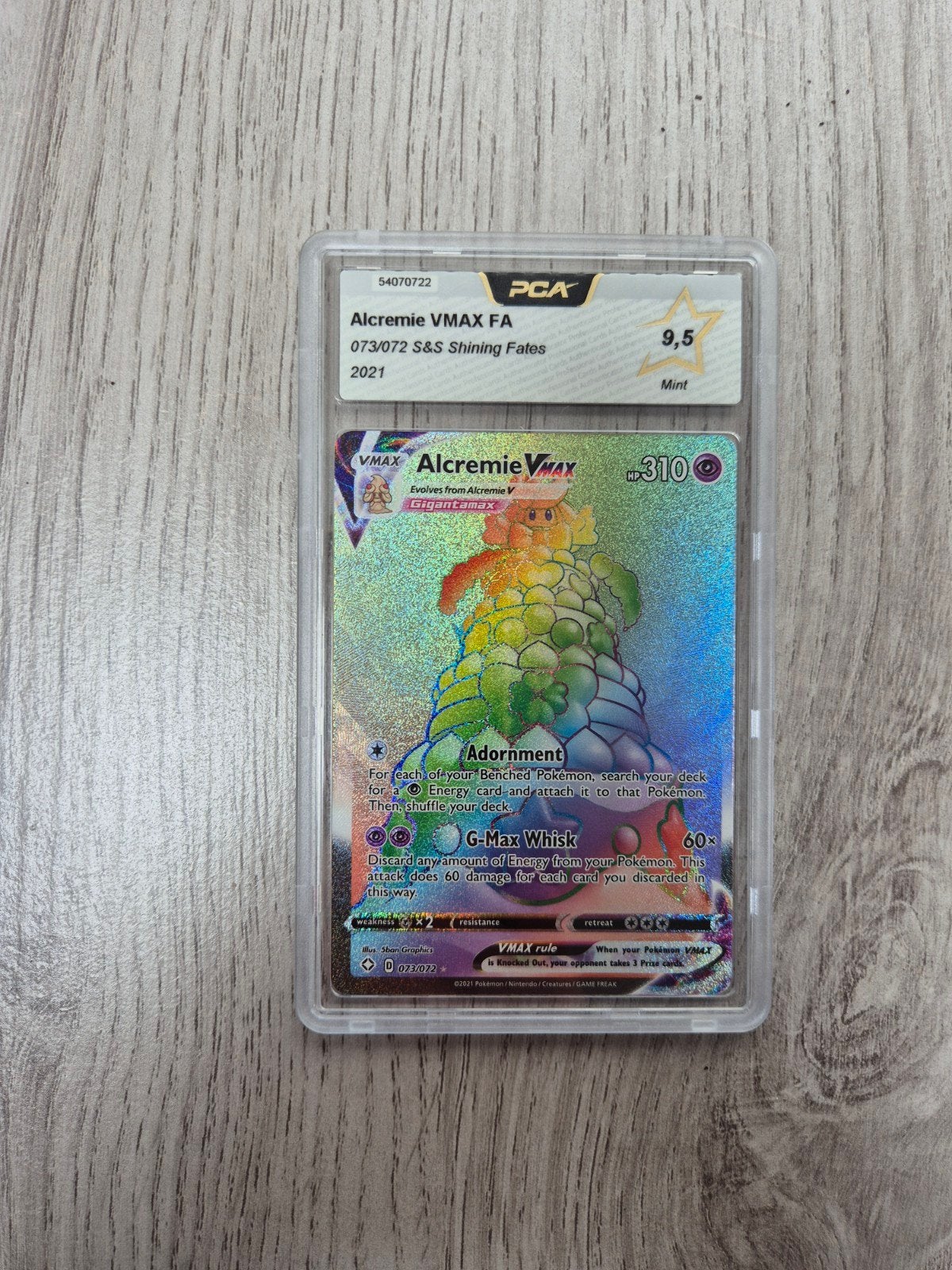 Alcremie VMAX 73 Shining Fates PCA 9.5 mint, Verzenden, Zo goed als nieuw
